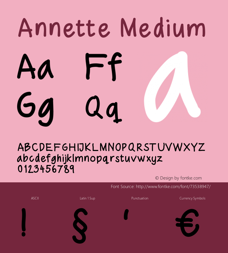 Annette Version 001.000 Font Sample