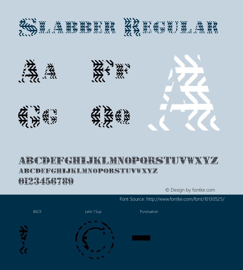 Slabber Regular Version 1.0; 2003; initial release Font Sample