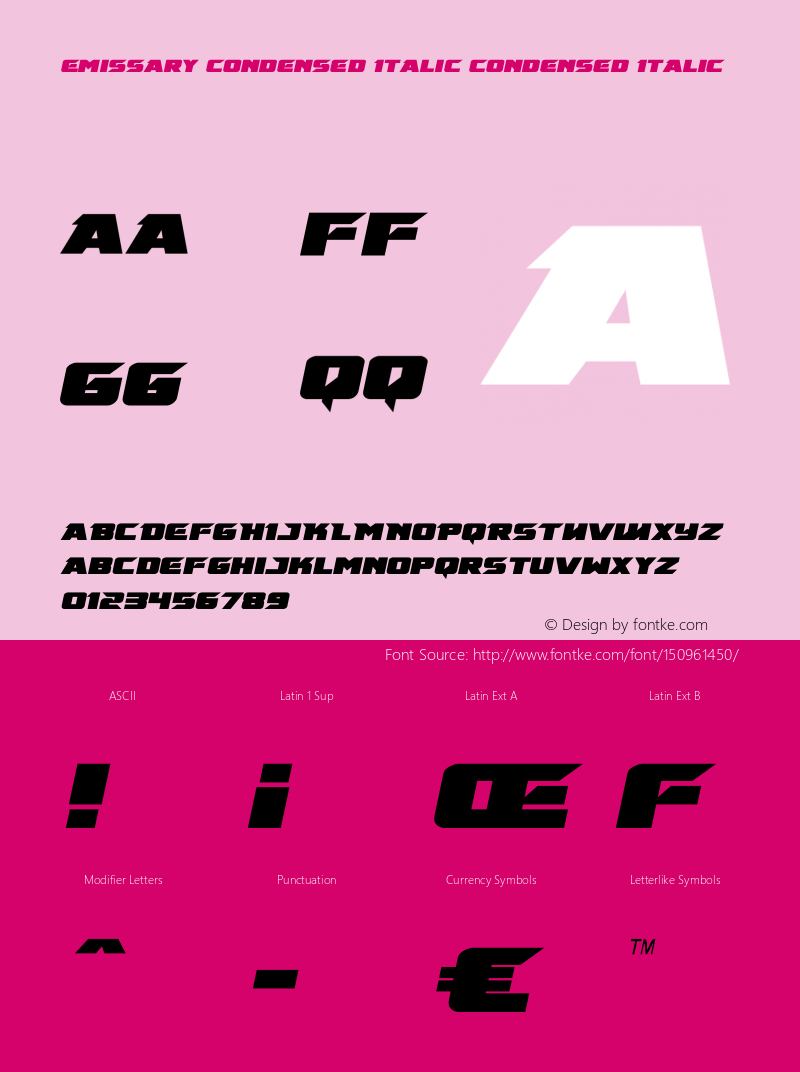 Emissary Condensed Italic Version 1.2; 2021 Font Sample