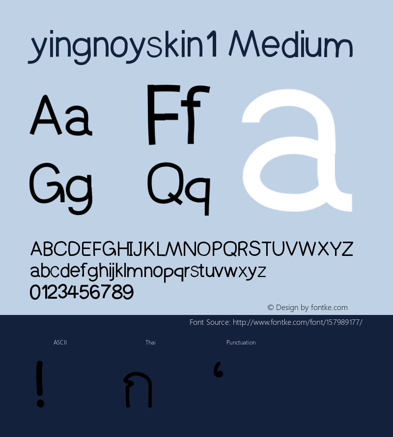 yingnoyskin1 Version 001.000 Font Sample