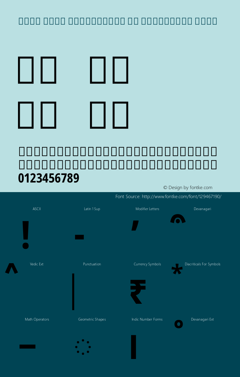 Noto Sans Devanagari UI Condensed Bold Version 2.001 Font Sample