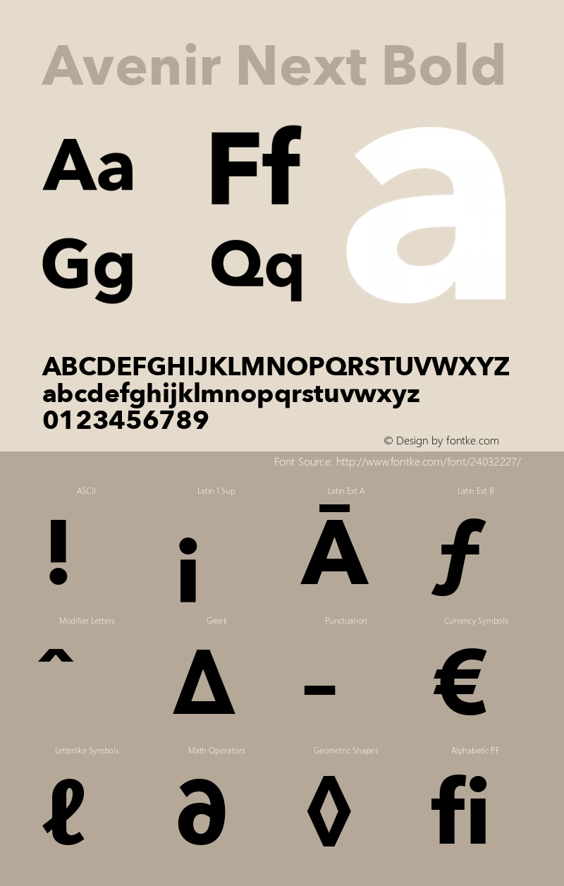 Avenir Next Bold 8.0d2e1 Font Sample