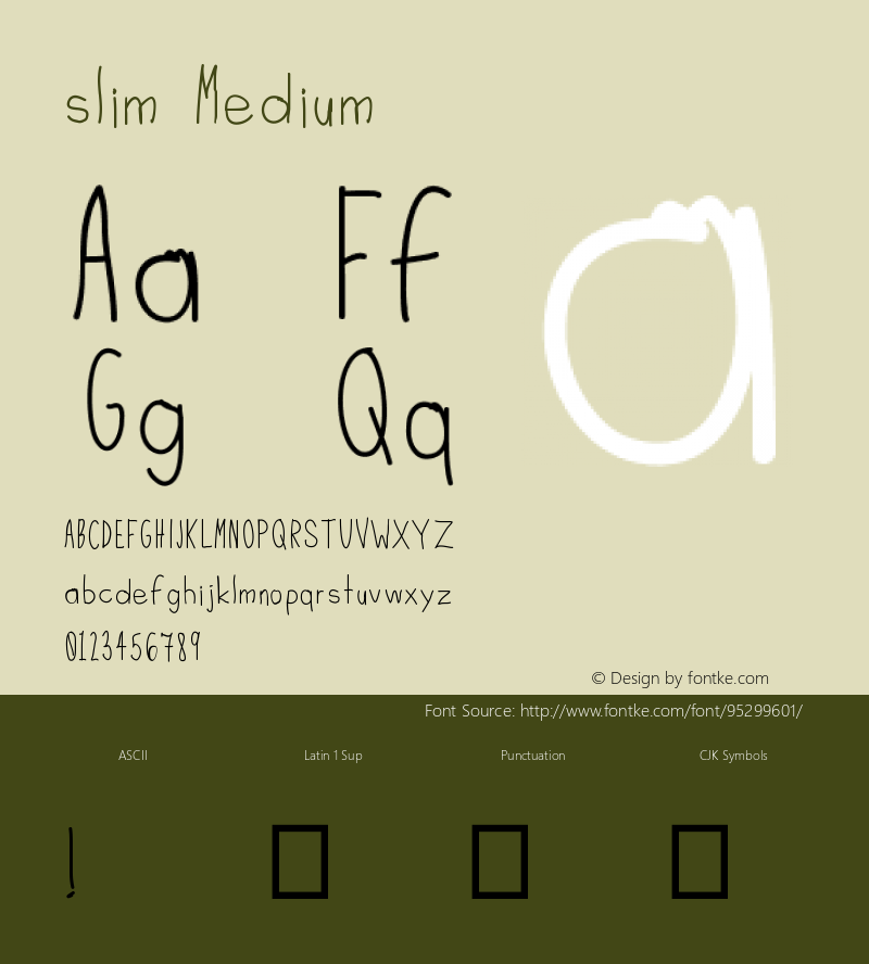 slim Version 001.000 Font Sample