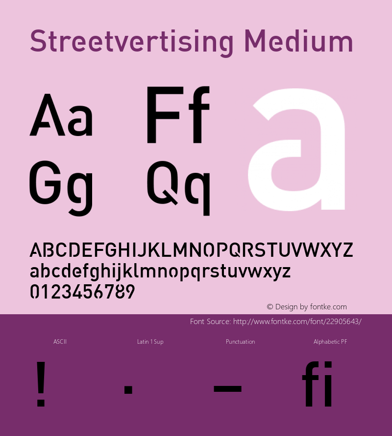 Streetvertising-Medium Version 1.001 Font Sample