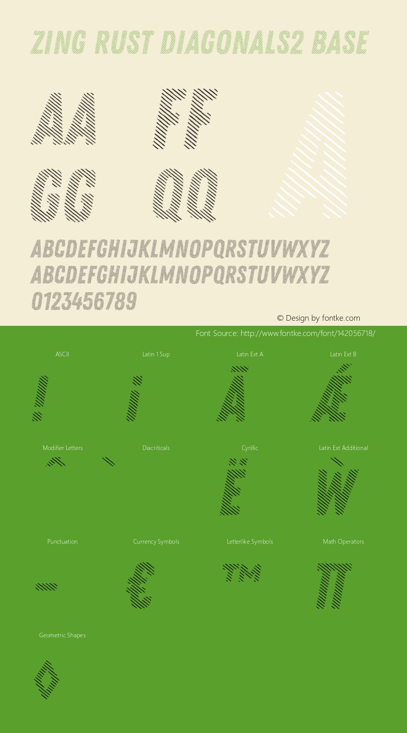 Zing Rust Diagonals2 Base Version 1.000 Font Sample