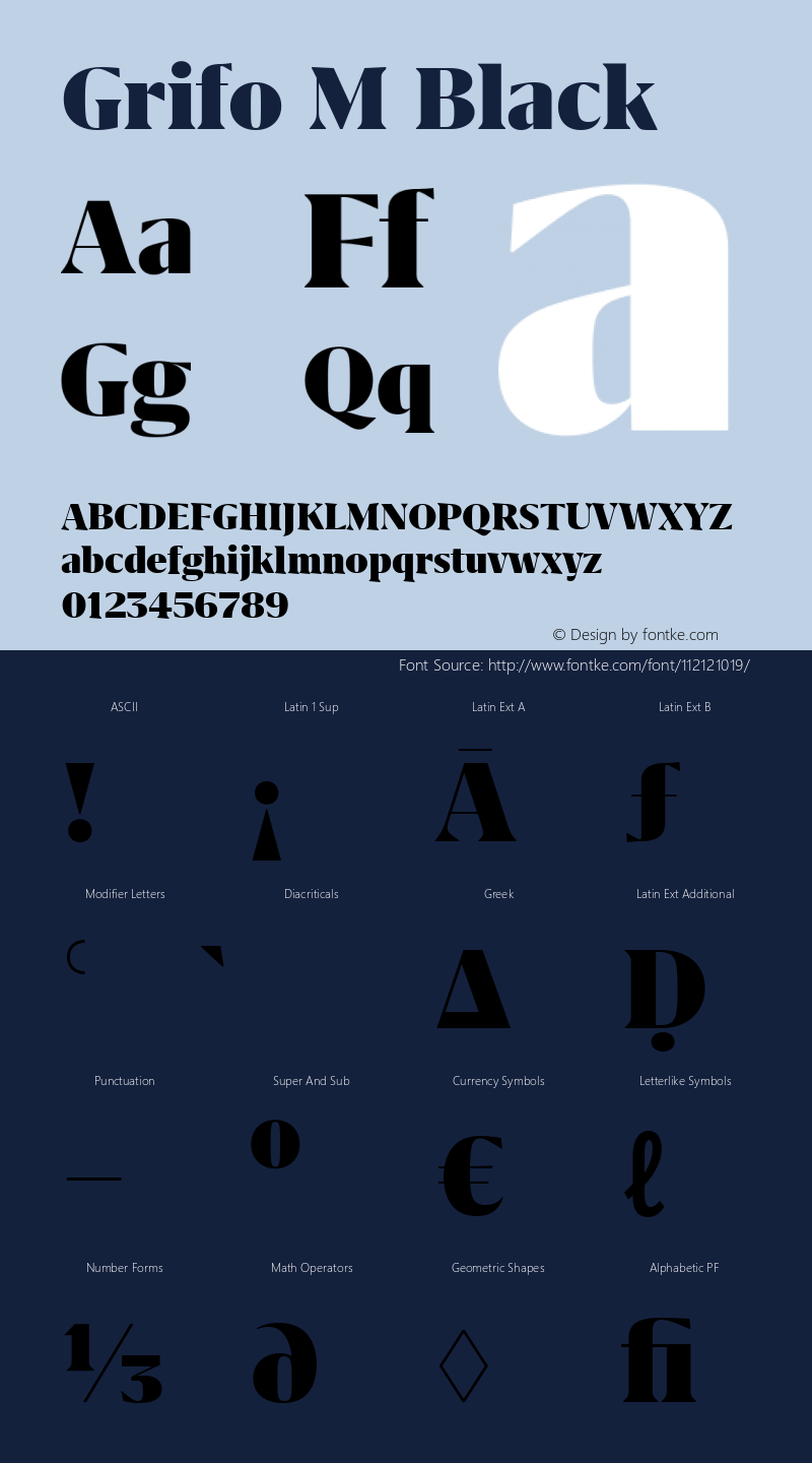 Grifo M Black Version 2.001 Font Sample