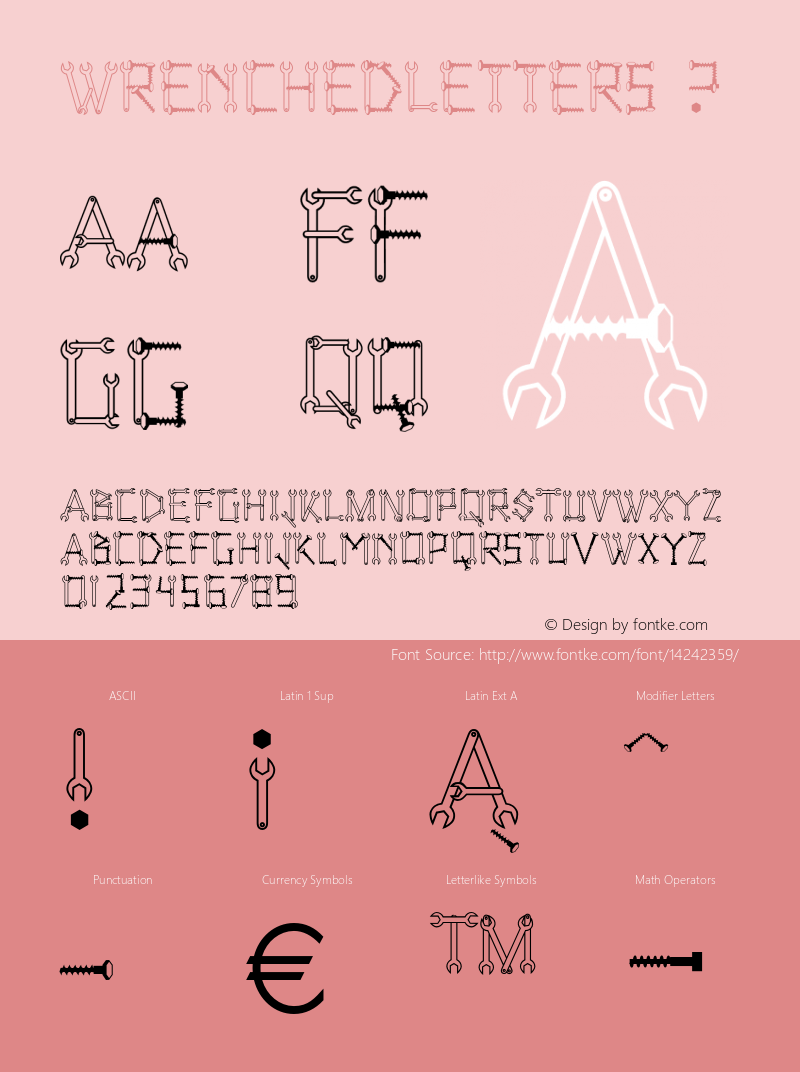 WrenchedLetters ? Version 1.03 2010;com.myfonts.ingrimayne.wrenchedletters.wrenchedletters.wfkit2.3wV9 Font Sample