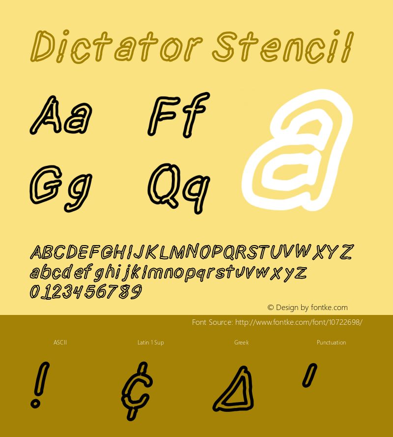 Dictator Stencil Version MIL.1275 Font Sample