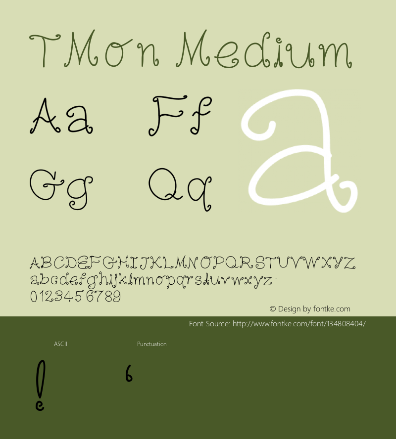 TMon Version 001.000 Font Sample