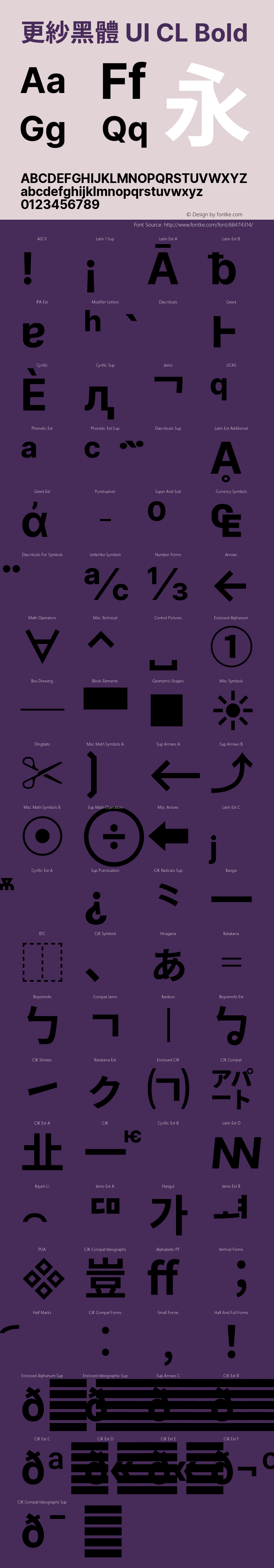 更紗黑體 UI CL Bold  Font Sample