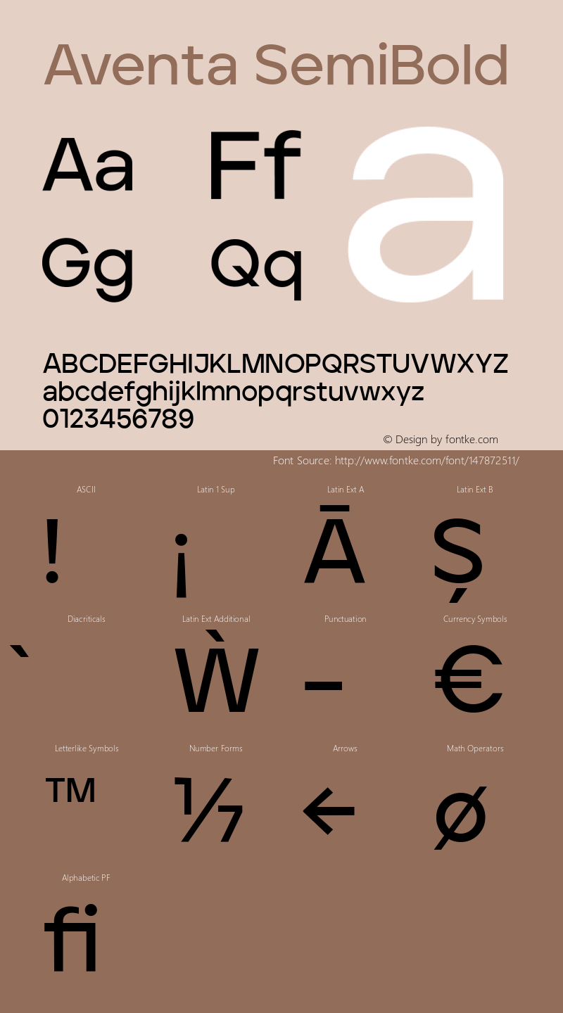 Aventa-SemiBold Version 1.002 | wf-rip DC20200415 Font Sample