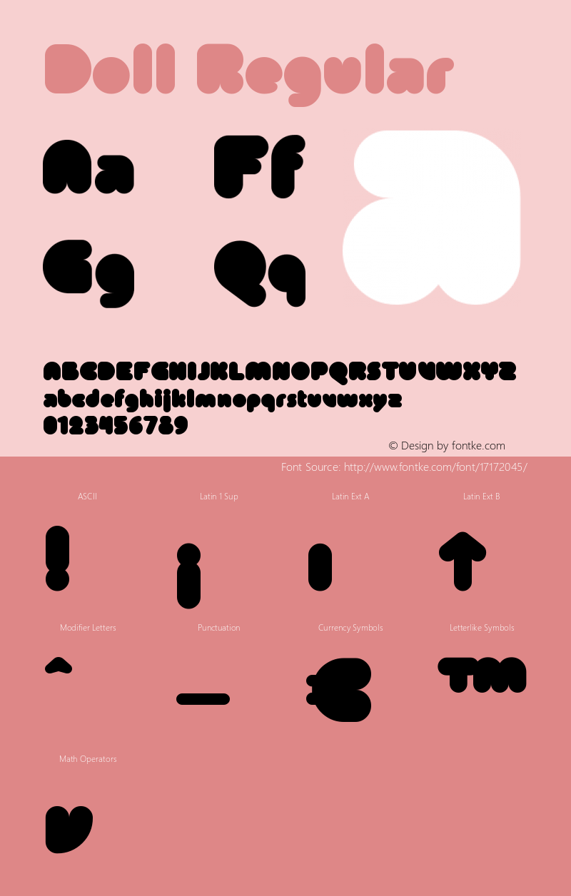 Doll Regular Version 1.00 Font Sample