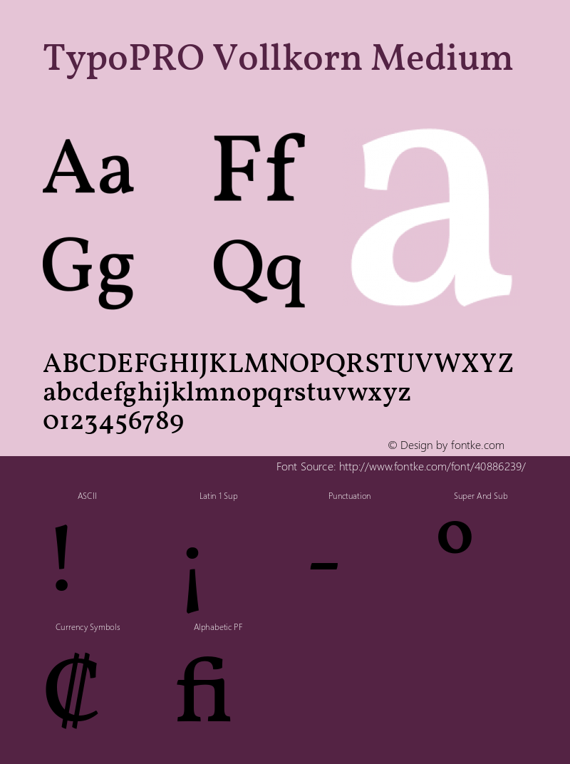 TypoPRO Vollkorn Medium Version 4.105 Font Sample