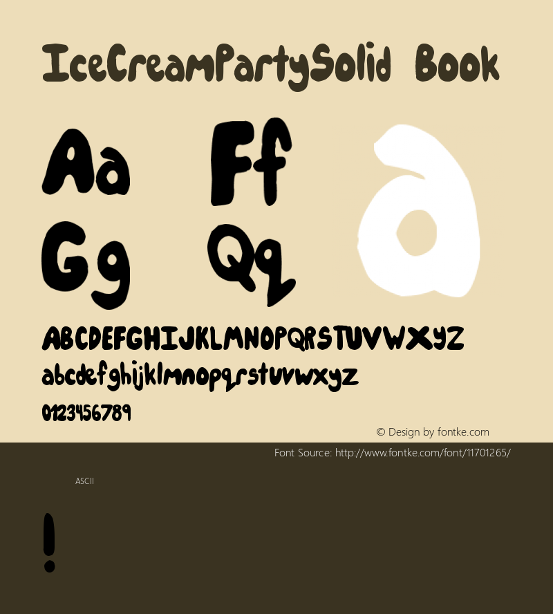 IceCreamPartySolid Book Version 1.00 February 27, 20 Font Sample