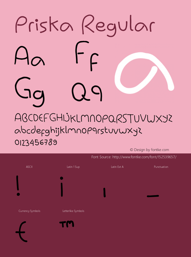 Priska Version 1.002;Fontself Maker 3.5.4 Font Sample