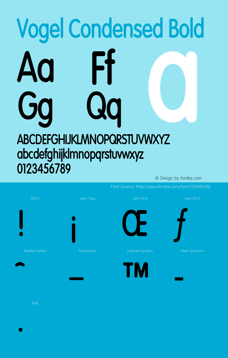 VogelCondensedBold Altsys Fontographer 4.1 1/10/95 {DfLp-URBC-66E7-7FBL-FXFA} Font Sample