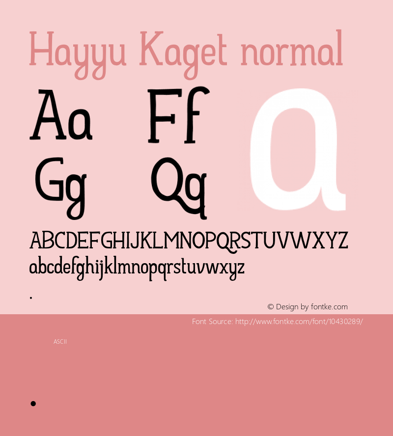 Hayyu Kaget normal Version 001.003 Font Sample