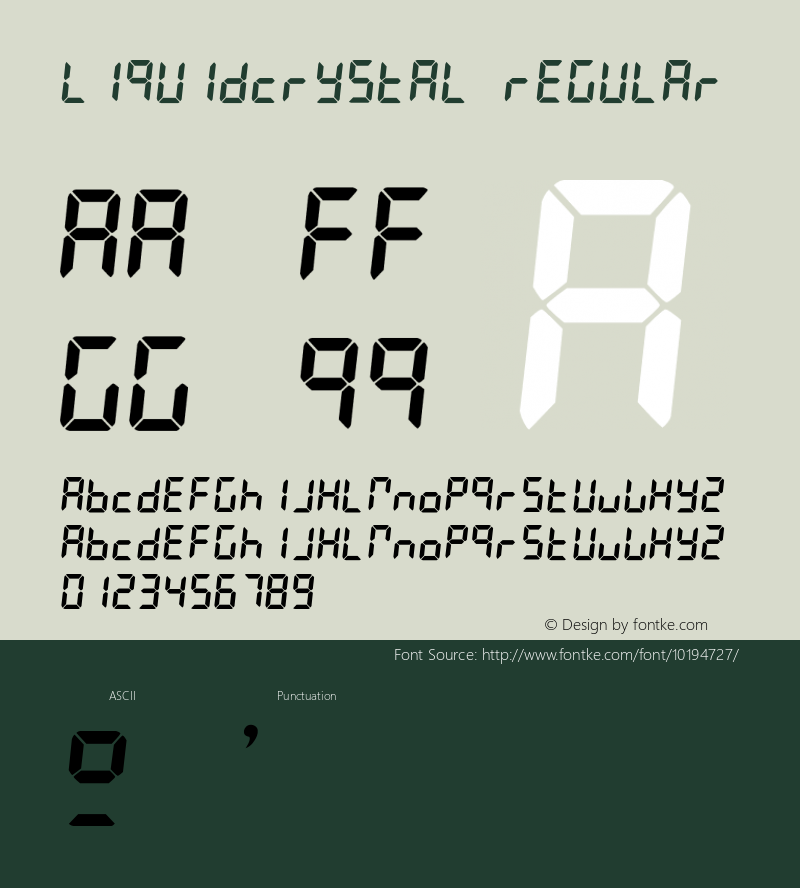 LiquidCrystal Regular 001.001 Font Sample