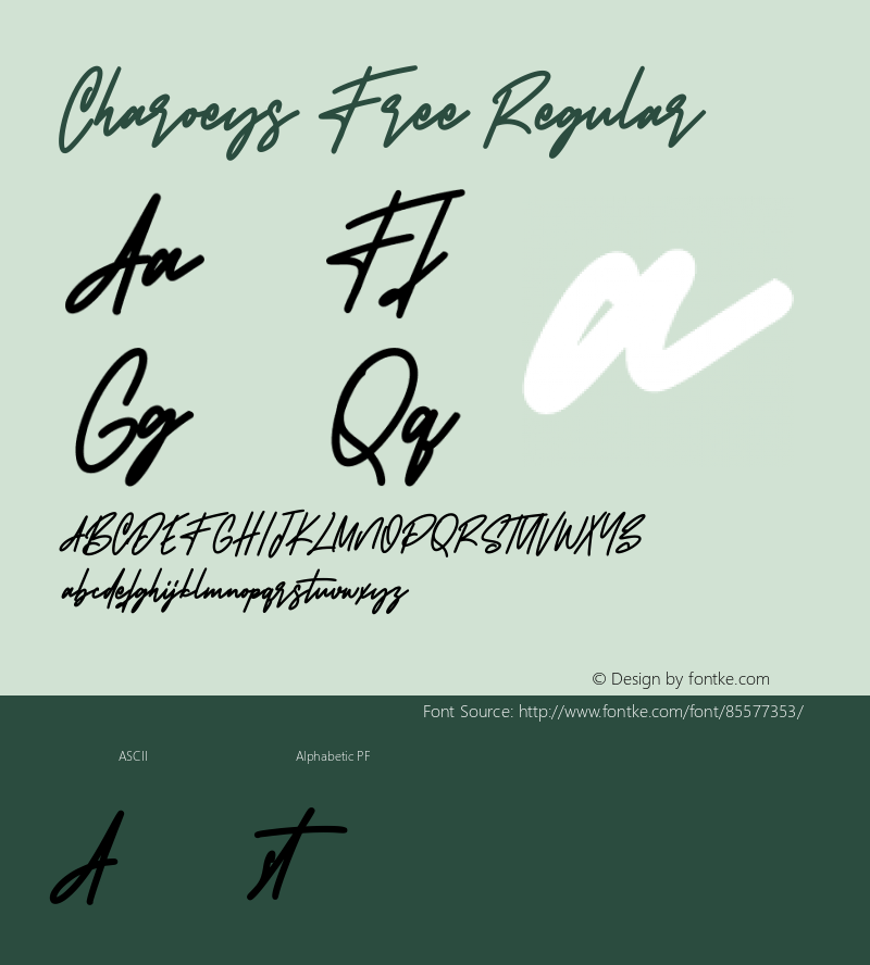 Charoeys Free 1.000 Font Sample