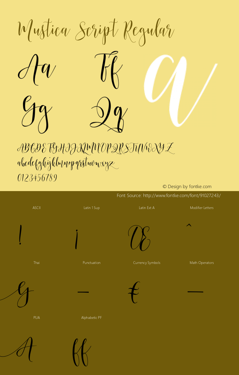 MusticaScript Version 1.000 Font Sample