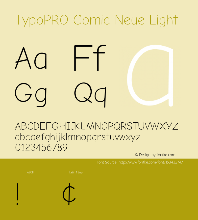 TypoPRO Comic Neue Light Version 1.000 Font Sample