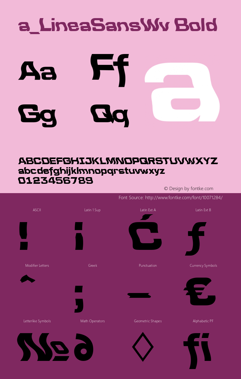 a_LineaSansWv Bold Version 1.2; 1998 Font Sample