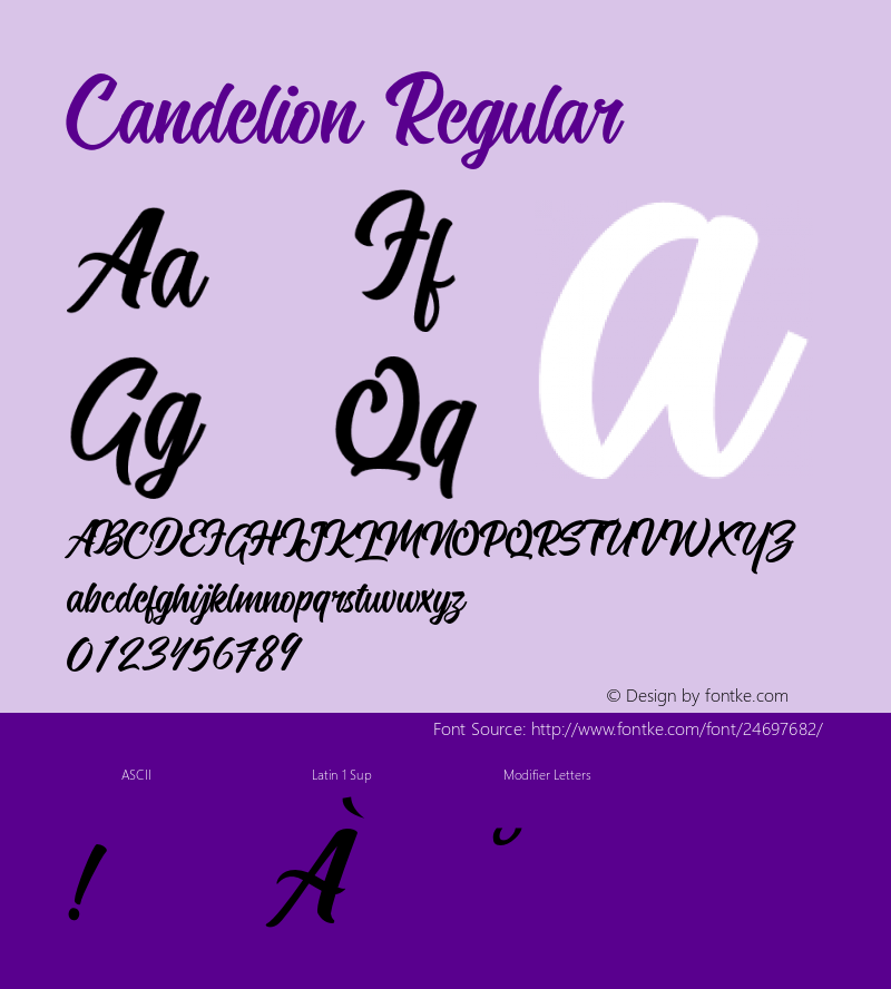 Candelion 1.000 Font Sample