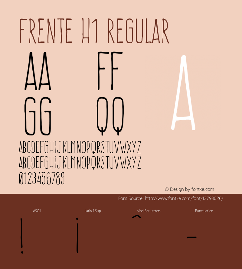 Frente H1 Regular Version 1.001;PS 001.001;hotconv 1.0.56;makeotf.lib2.0.21325 Font Sample