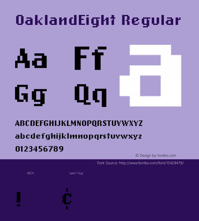 OaklandEight Regular 001.000 Font Sample