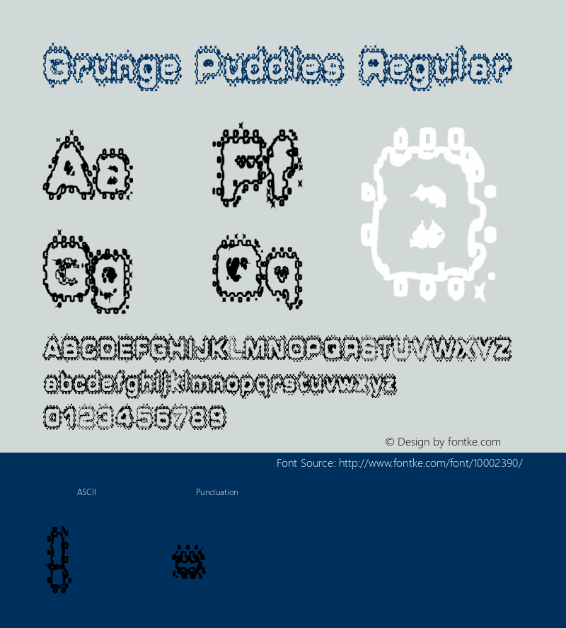 Grunge Puddles Regular 1.00 Font Sample