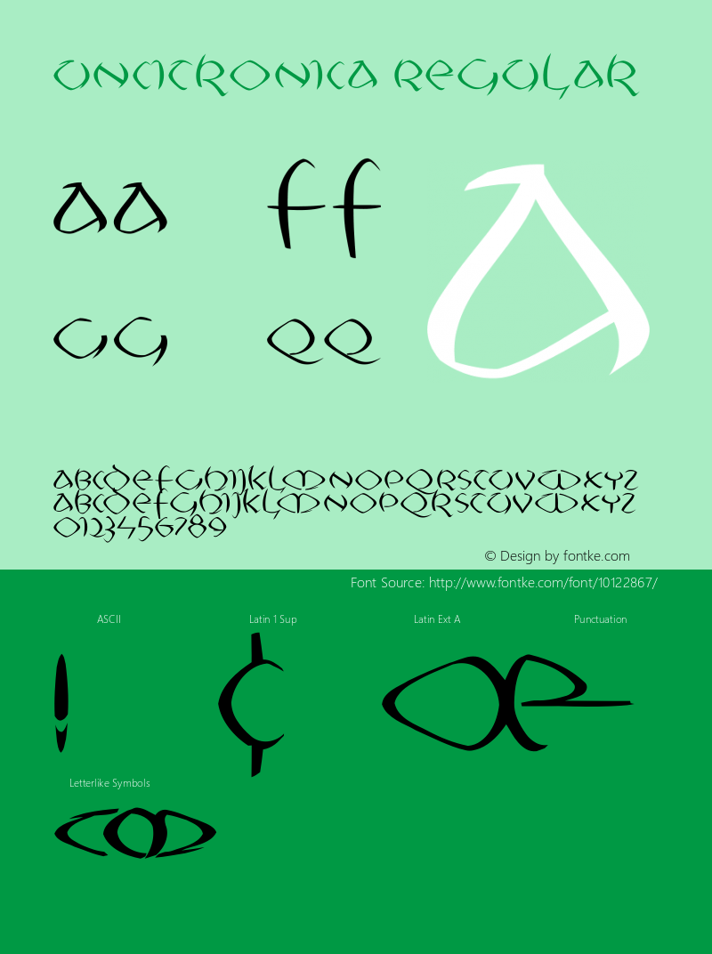 Uncitronica Regular 1.0 2003-12-26 Font Sample