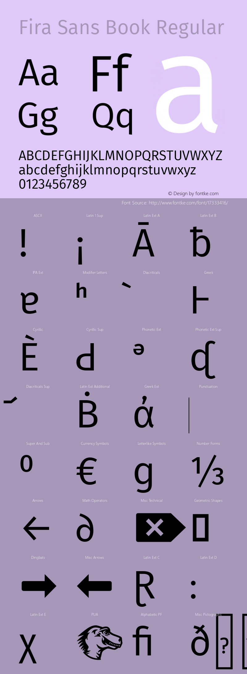 Fira Sans Book Regular Version 4.106 Font Sample