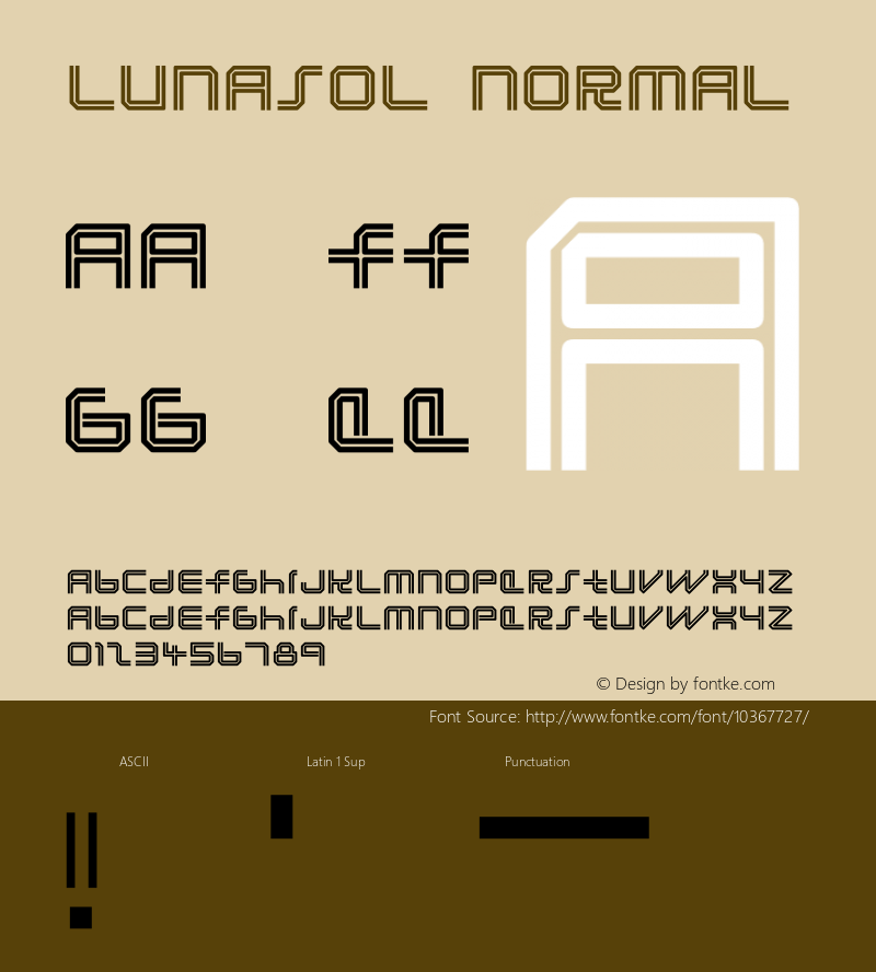 Lunasol Normal 1.0 Tue Mar 25 20:25:01 1997 Font Sample