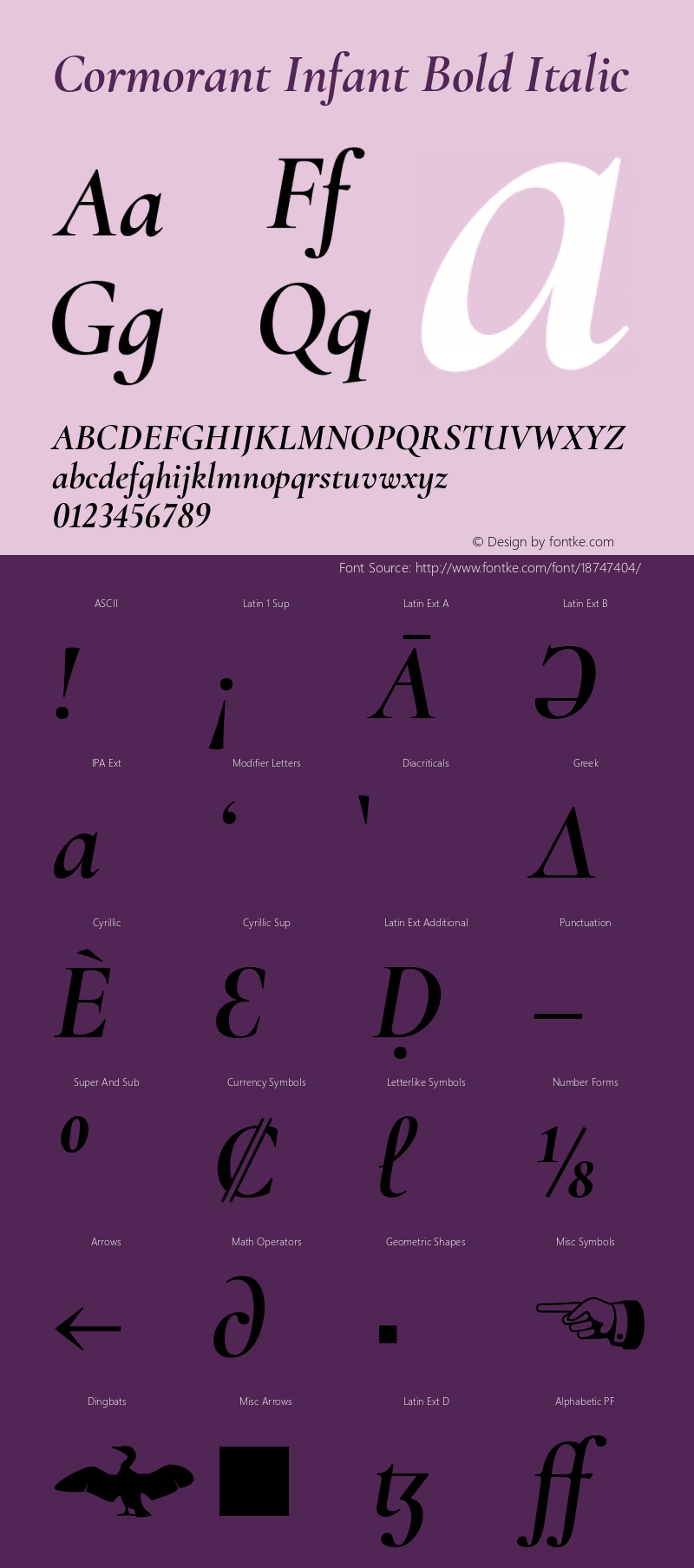 Cormorant Infant Bold Italic Version 3.003 Font Sample