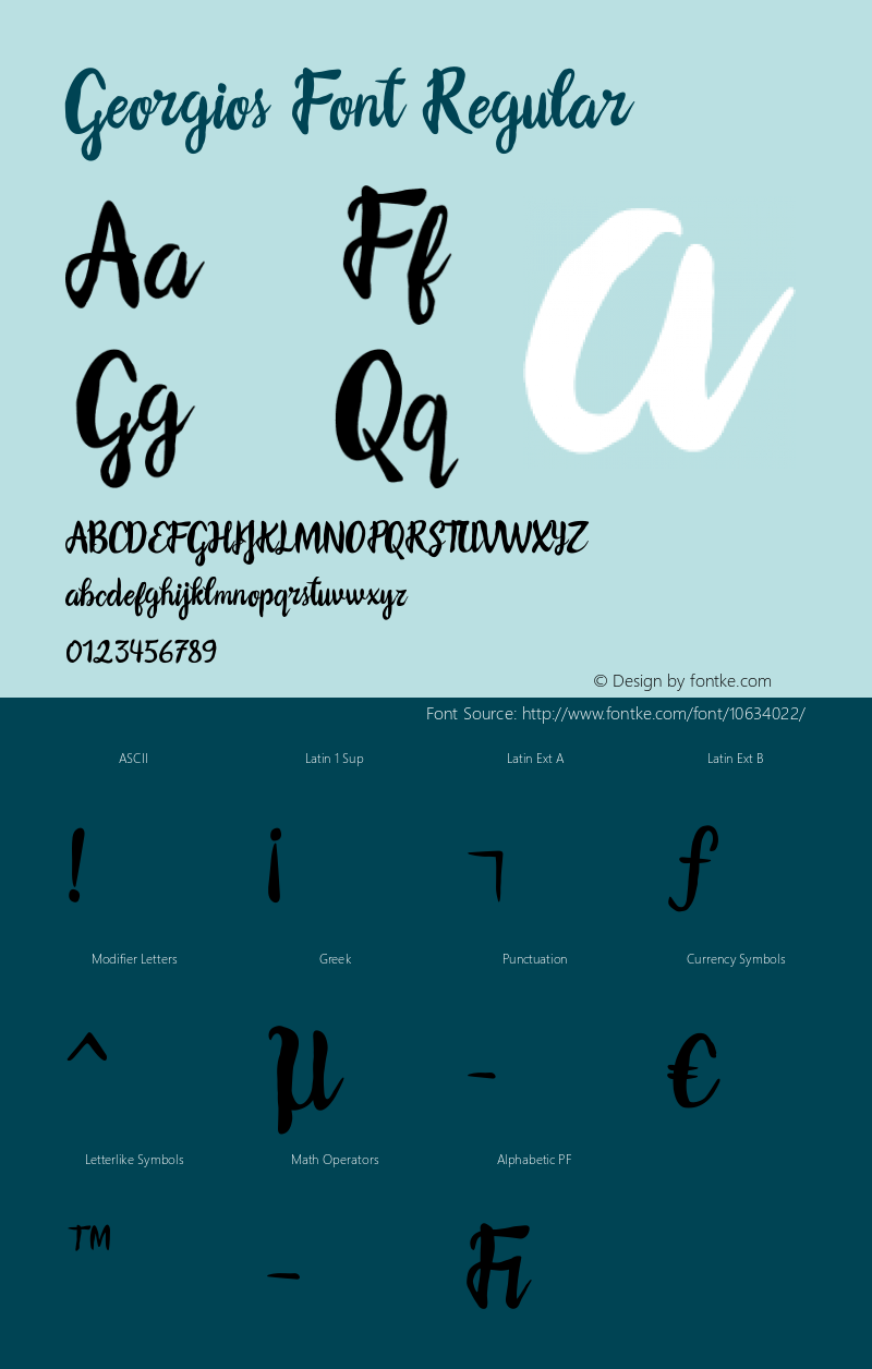 Georgios Font Regular Version 1.000 Font Sample