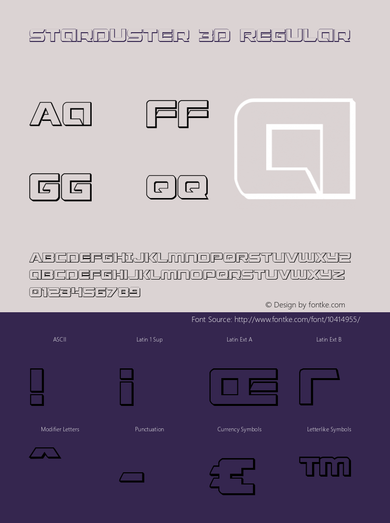 Starduster 3D Regular 001.000 Font Sample