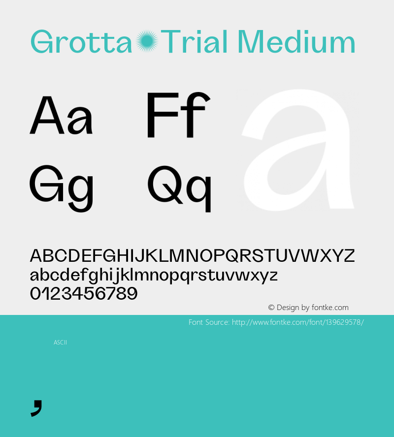 Grotta-Trial Medium Version 1.000 Font Sample