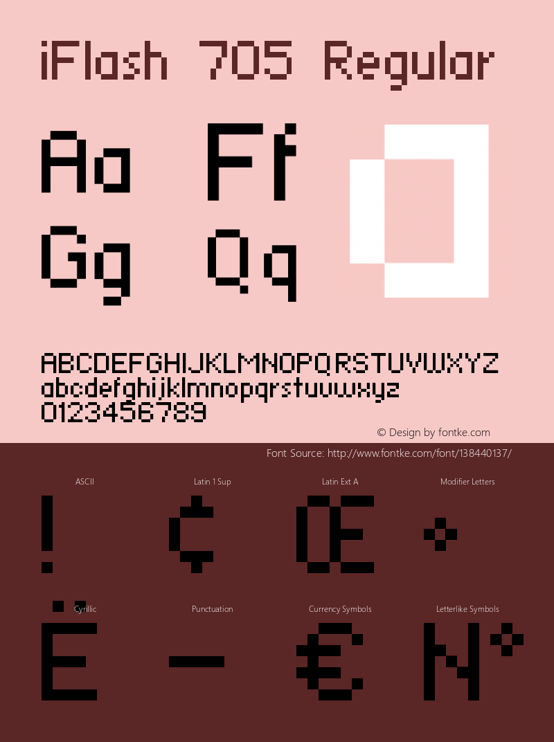 iFlash 705 Version 1.00 December 3, 2005 Font Sample