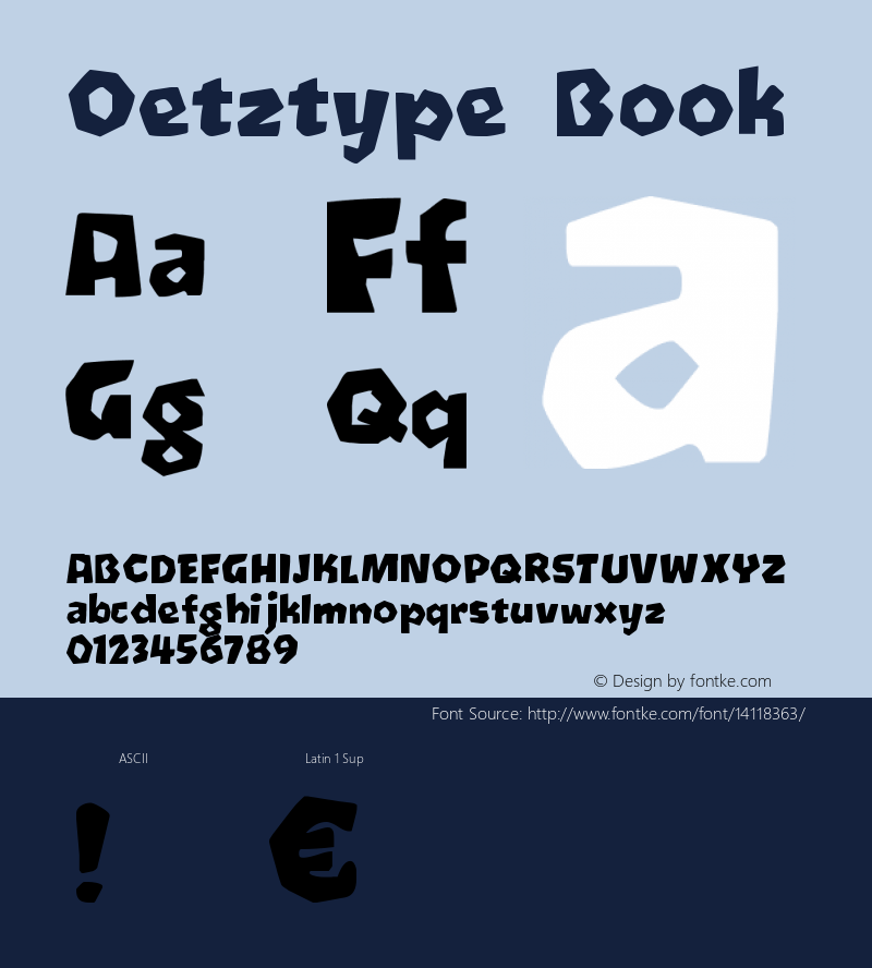Oetztype Book Version 1.2  28-Dec-01 Font Sample