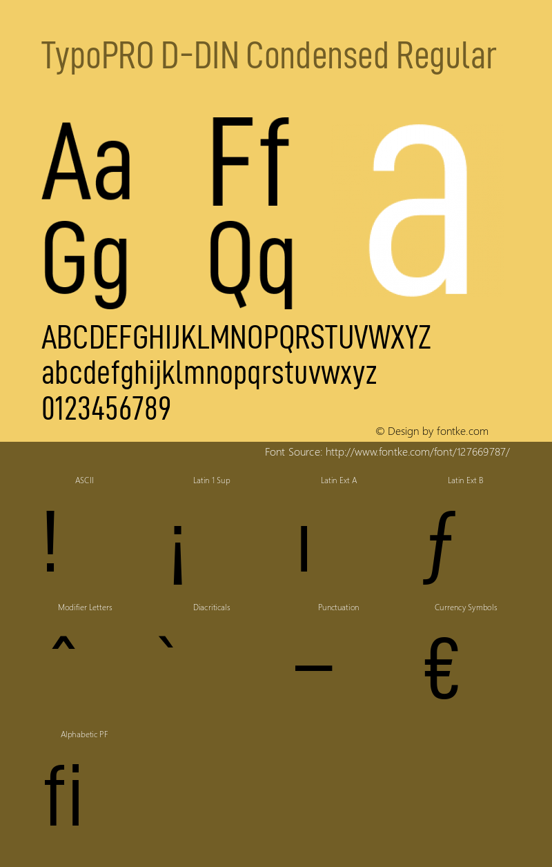 TypoPRO D-DIN Condensed Version 1.00 Font Sample