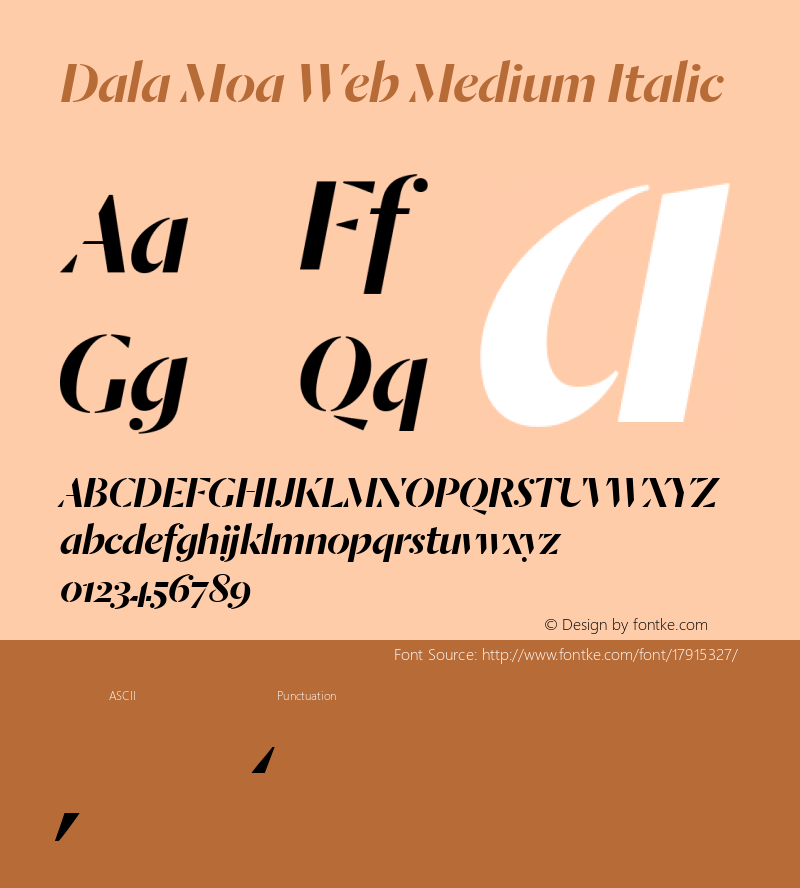 Dala Moa Web Medium Italic Version 1.1 2013 Font Sample
