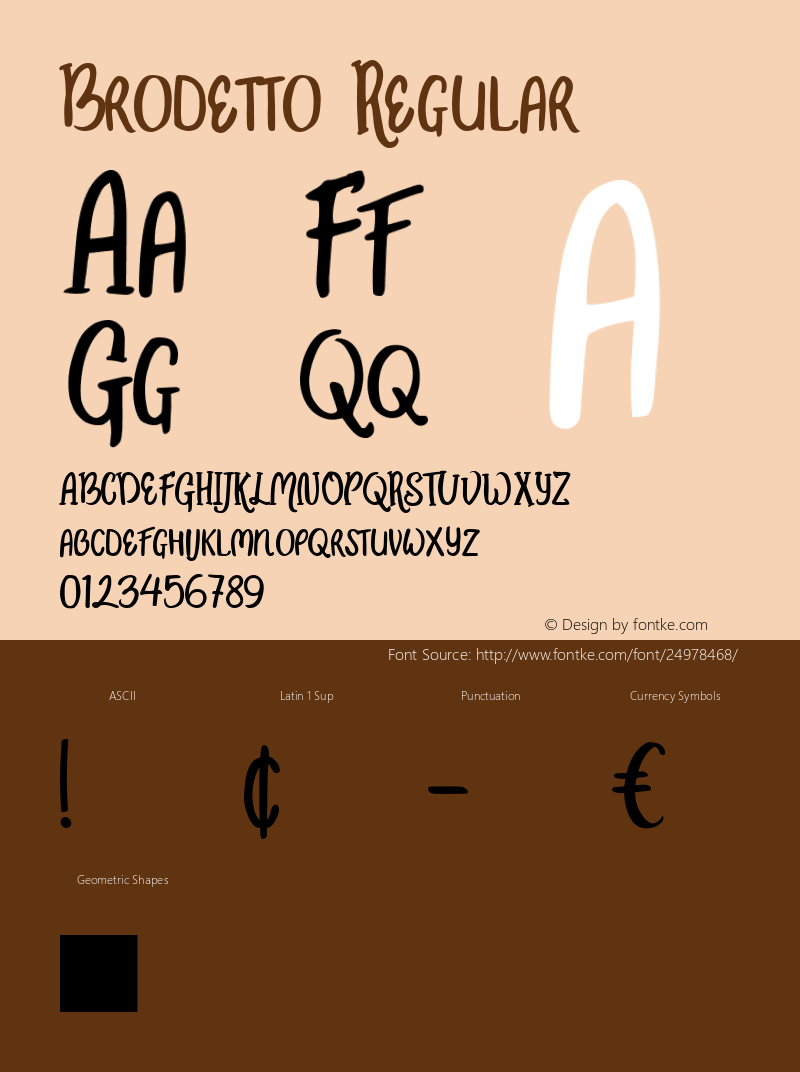 Brodetto Regular Version 1.000 Font Sample