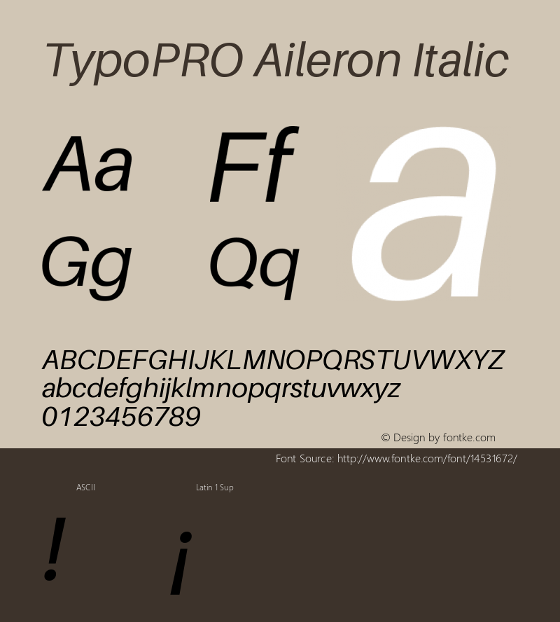 TypoPRO Aileron Italic Version 1.000;PS 001.000;hotconv 1.0.70;makeotf.lib2.5.58329 Font Sample