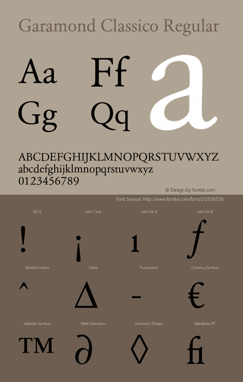 Garamond Classico Version 1.10图片样张