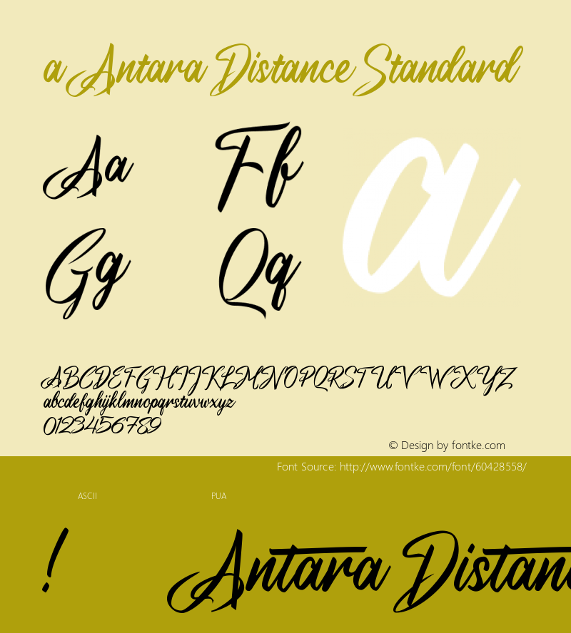 a Antara Distance Version 001.000 Font Sample