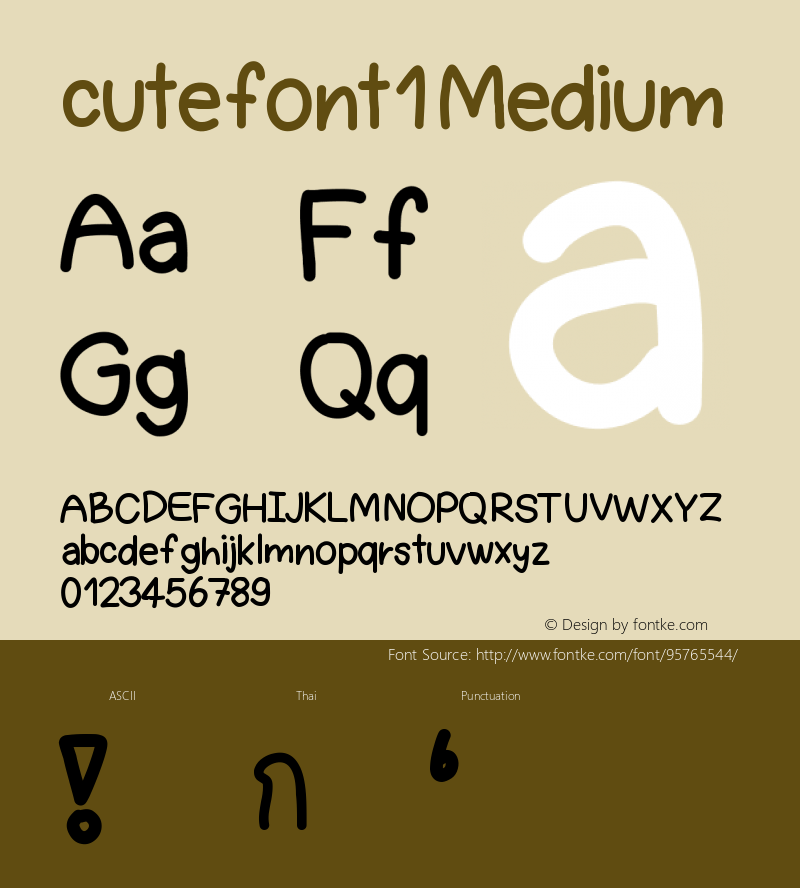cutefont1 Version 001.000 Font Sample