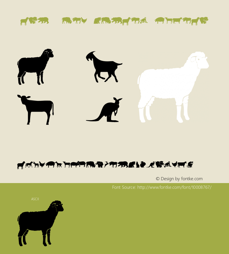 Farm & Wild Animals Regular 001.000 Font Sample