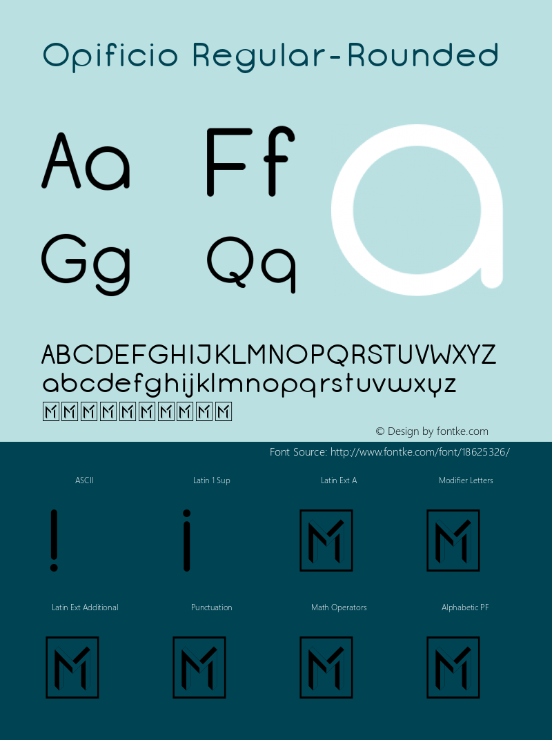 Opificio Regular-Rounded Version 2.000 Font Sample