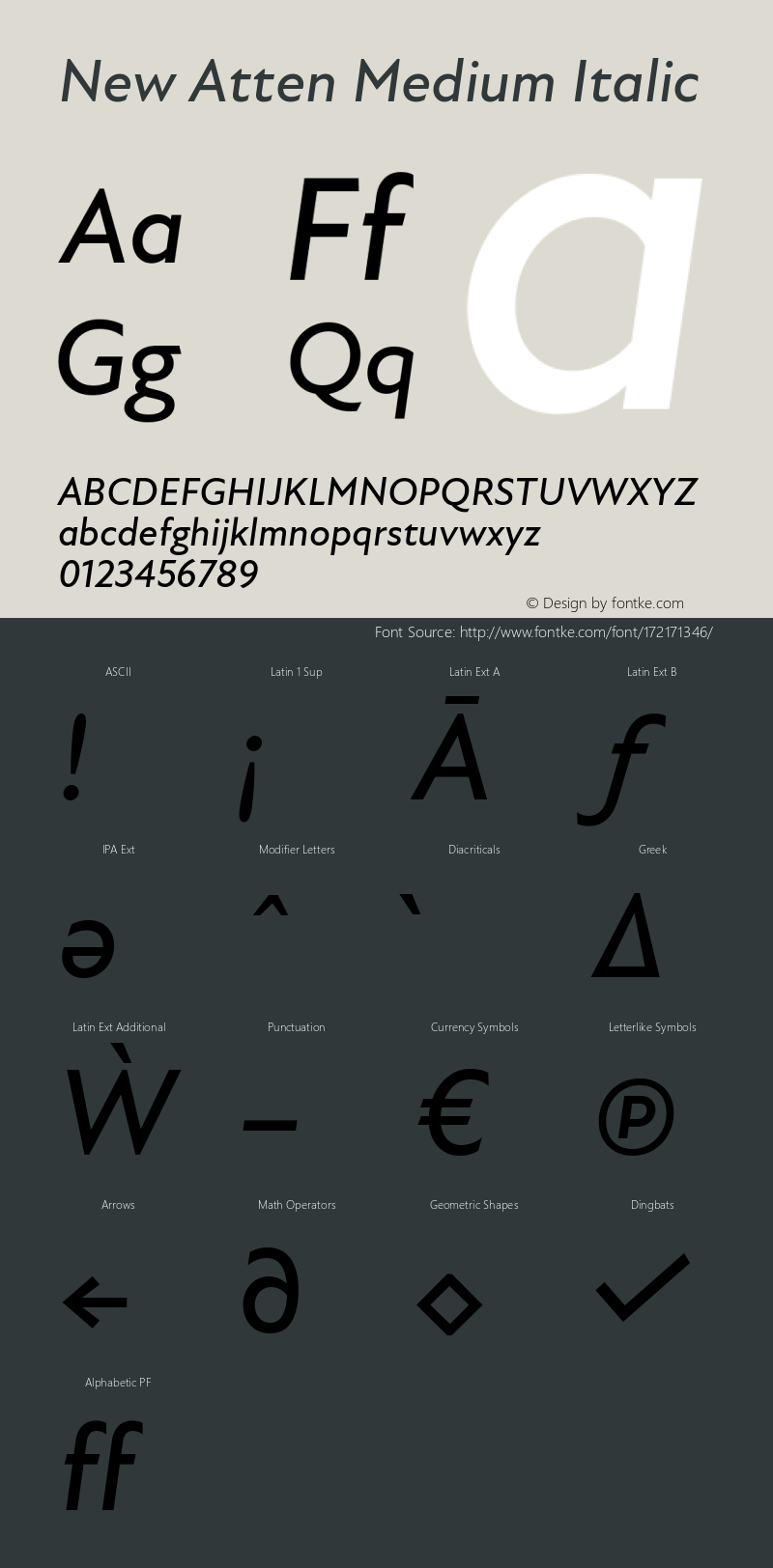 New Atten Medium Italic Version 1.101图片样张