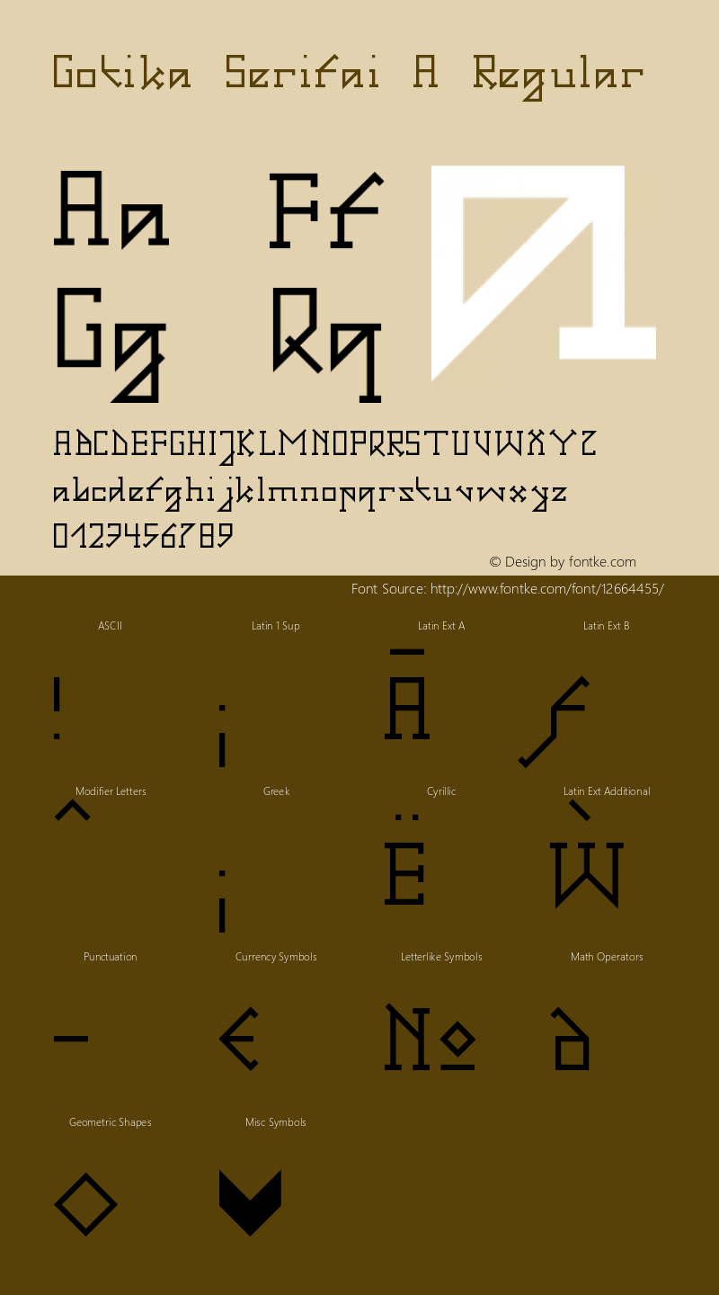 Gotika Serifai A Regular Version 1.00 January 30, 2006, initial release Font Sample